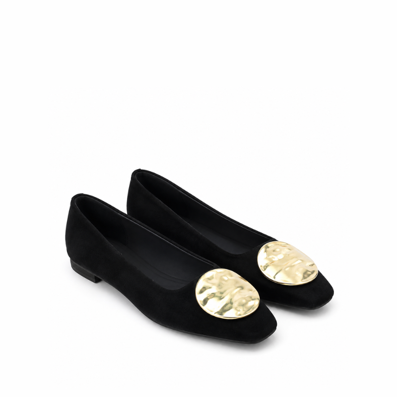Aurelia Gold Medallion Ballet Flats