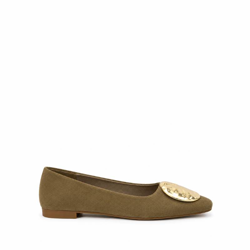 Aurelia Gold Medallion Ballet Flats