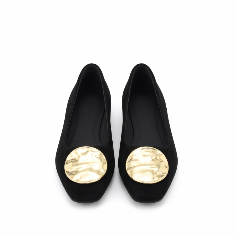 Aurelia Gold Medallion Ballet Flats