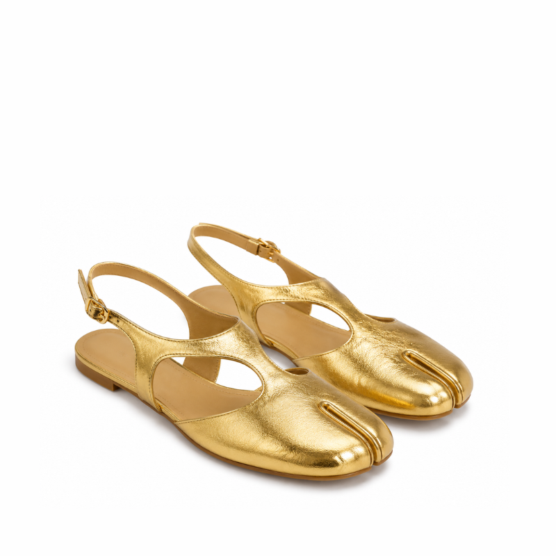 Aurelia Gold Tabi Slingback Flats