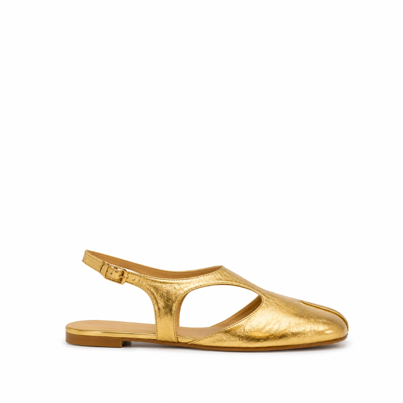 Aurelia Gold Tabi Slingback Flats
