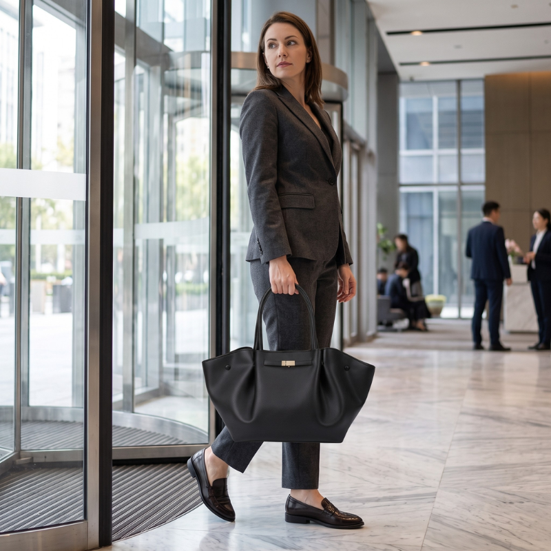 Aurelia Winged Leather Tote Bag