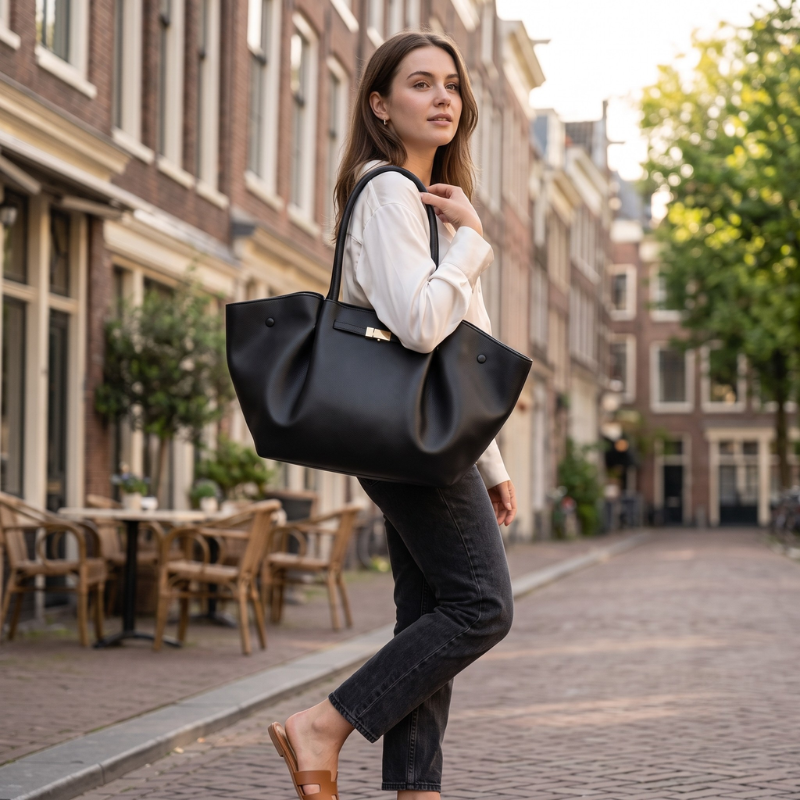 Aurelia Winged Leather Tote Bag
