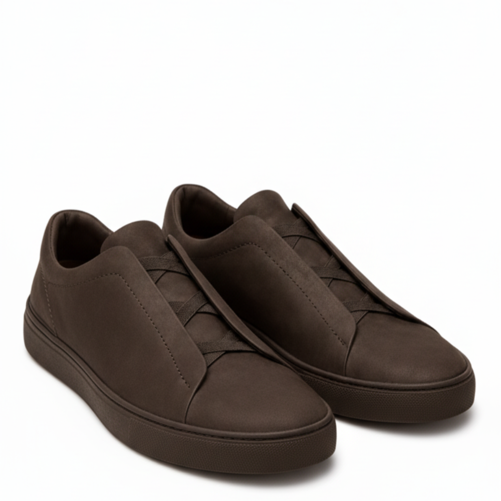 Aurelio Veil Tripple Stitch Suede Slip-On Sneakers
