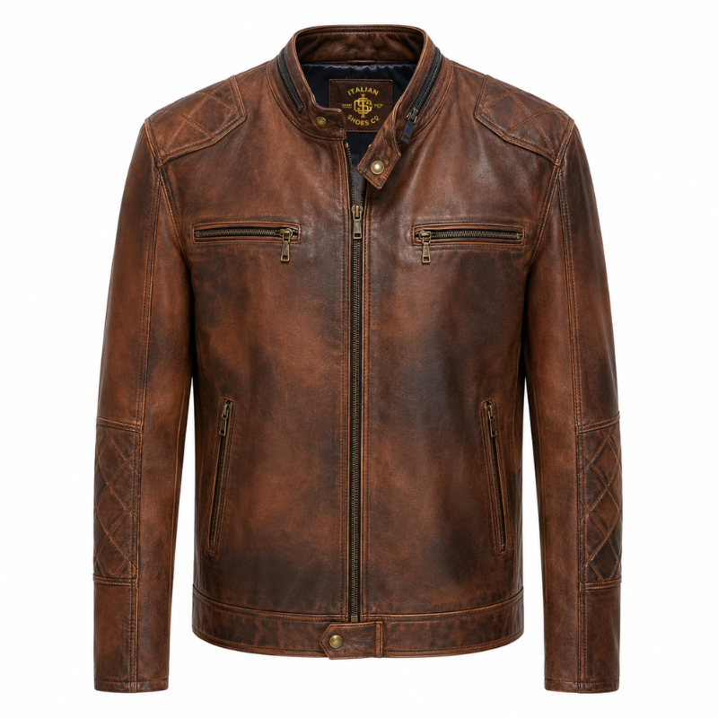 Aurex Vintage Leather Racer Jacket