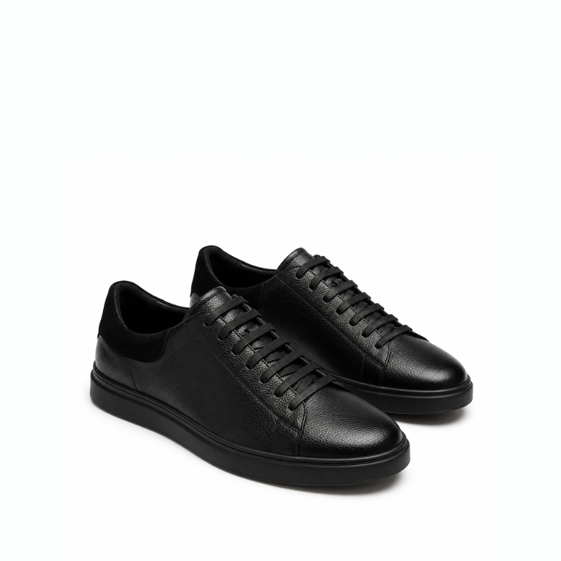 Axton Classic Textured Leather Sneakers