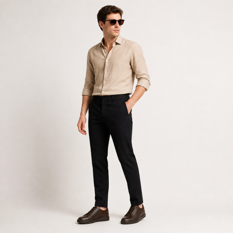 Axton Classic Textured Leather Sneakers