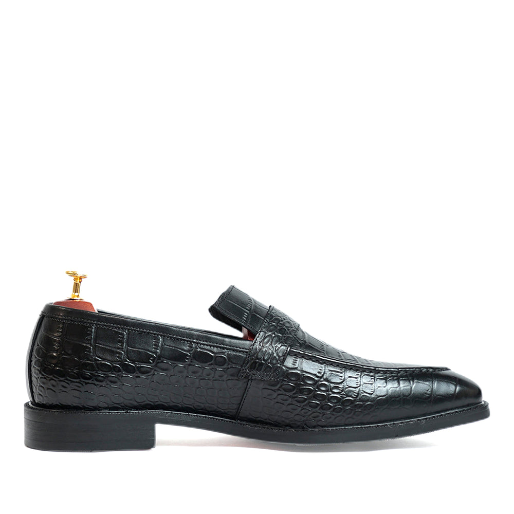 Azure Croco Monk Loafers