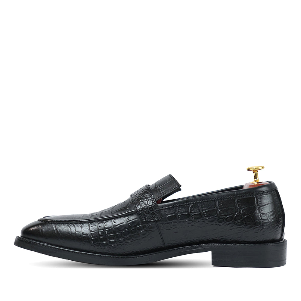 Azure Croco Monk Loafers