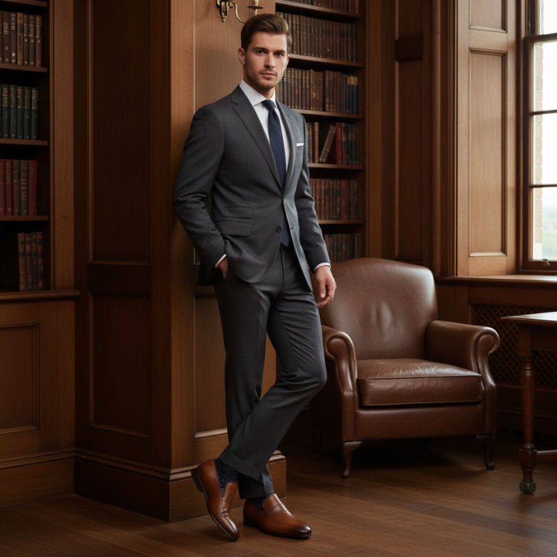 Azure Grace Leather Santorini Mist Loafer
