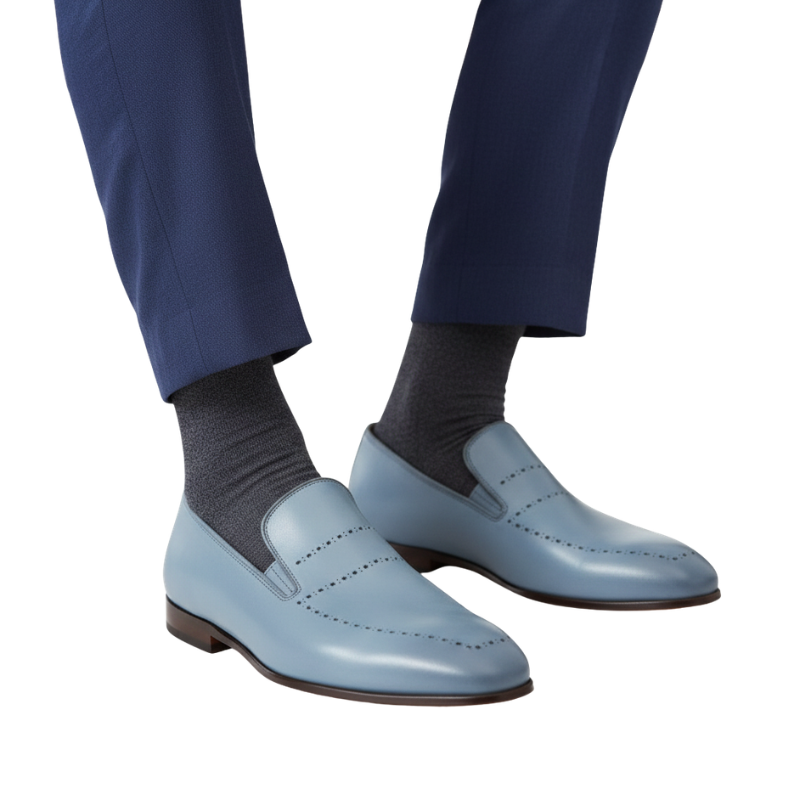 Azure Grace Leather Santorini Mist Loafer