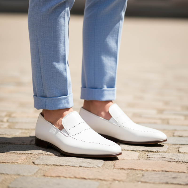 Azure Grace Leather Santorini Mist Loafer