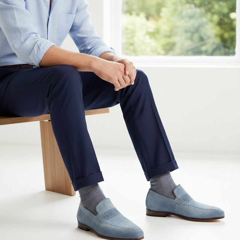 Azure Grace Suede Santorini Mist Loafer