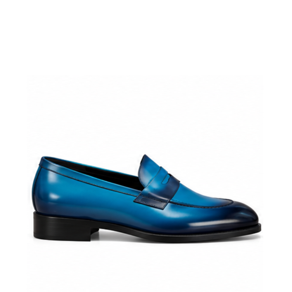 Azure Royale Gradient Penny Loafers