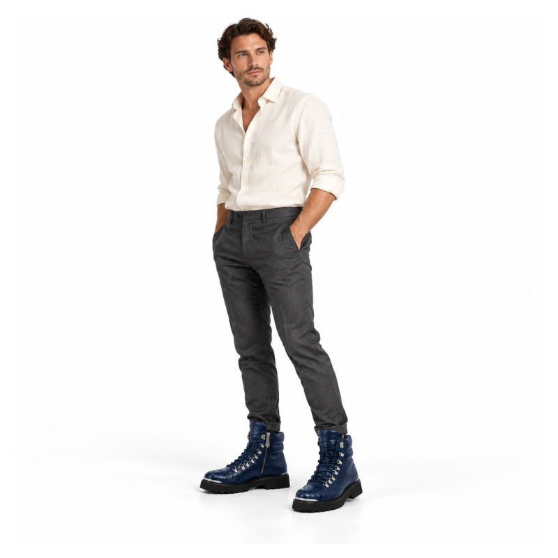BIKER BOOTS IN OSTRICH