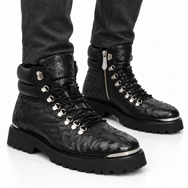 BIKER BOOTS IN OSTRICH