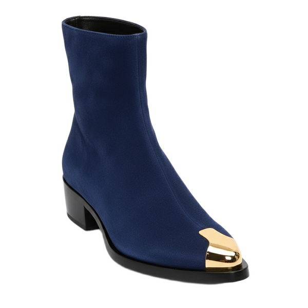 Punk Suede Golden Toe Boots