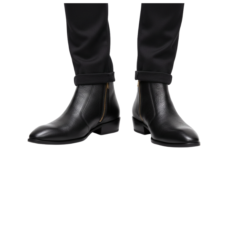 Men's Shadow Craft Leather Zipper Chelsea Boots