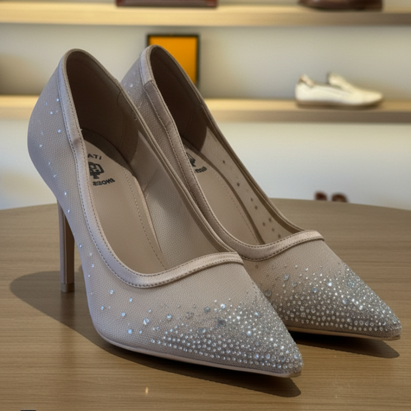 Luxury Crystal Pointed Toe Pumps High Heel