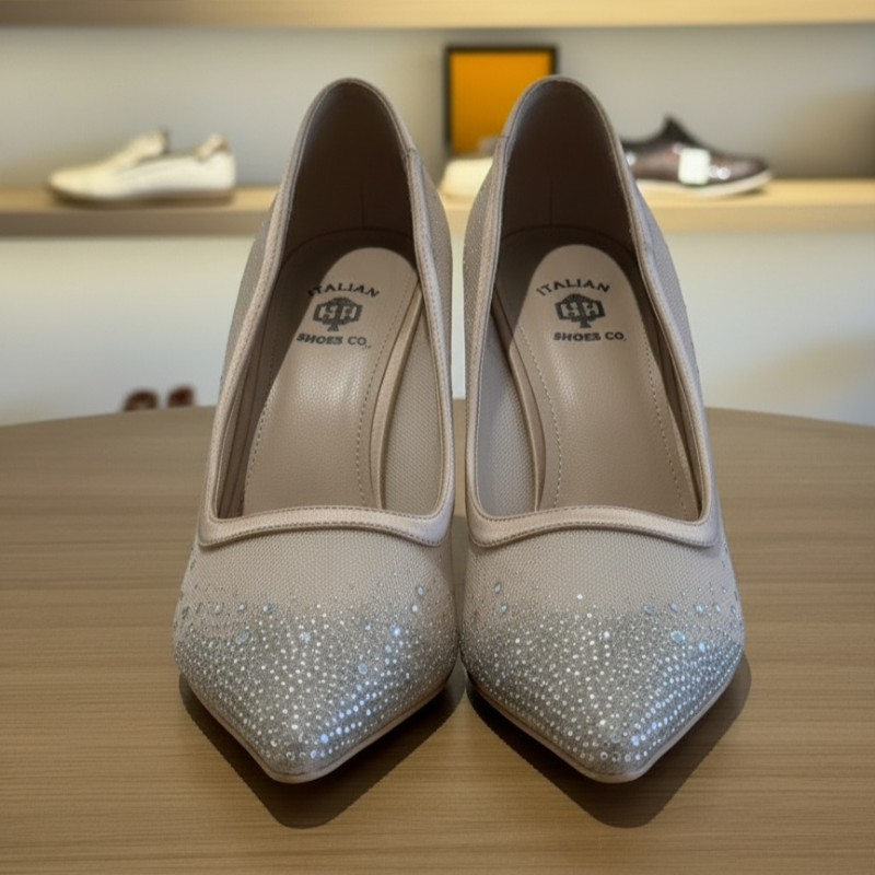 Luxury Crystal Pointed Toe Pumps High Heel