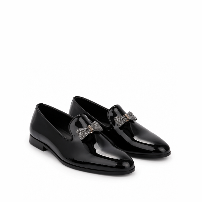 Bellissimo Crystal Bow Patent Loafers