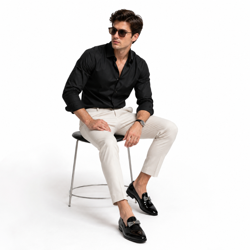 Bellissimo Crystal Bow Patent Loafers
