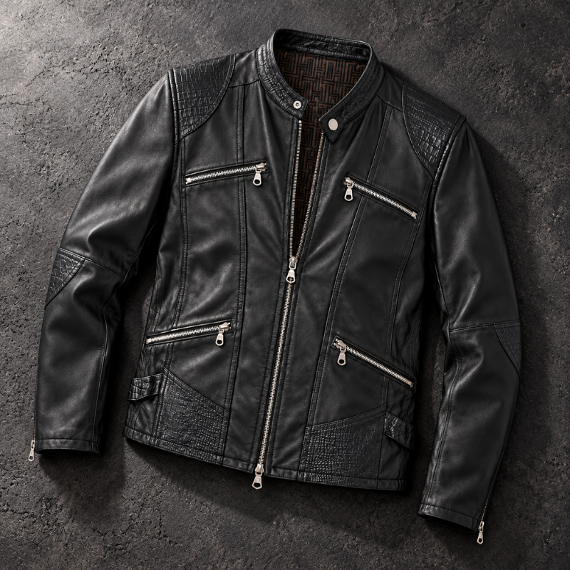 Biker Style Leather Jacket