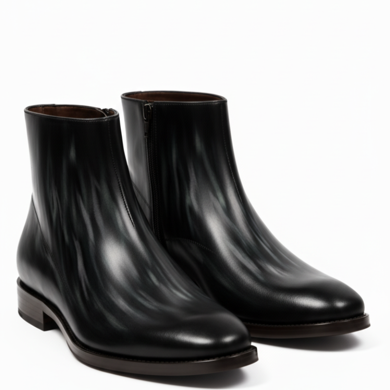 Italian Luxury Gradient Leather Chelsea Boots