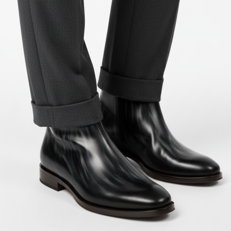 Italian Luxury Gradient Leather Chelsea Boots
