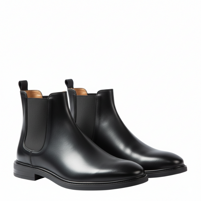 Men's Polished Leather Chelsea Boots