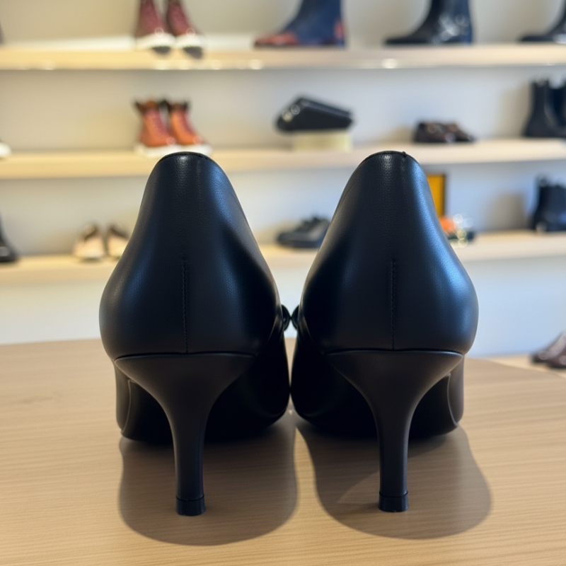 Italian Pointed Closed-toe Bow Kitten Heeled