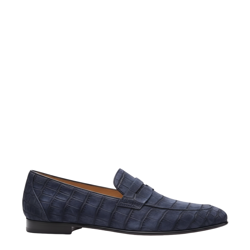 Baron Croc Textured Suede Loafer