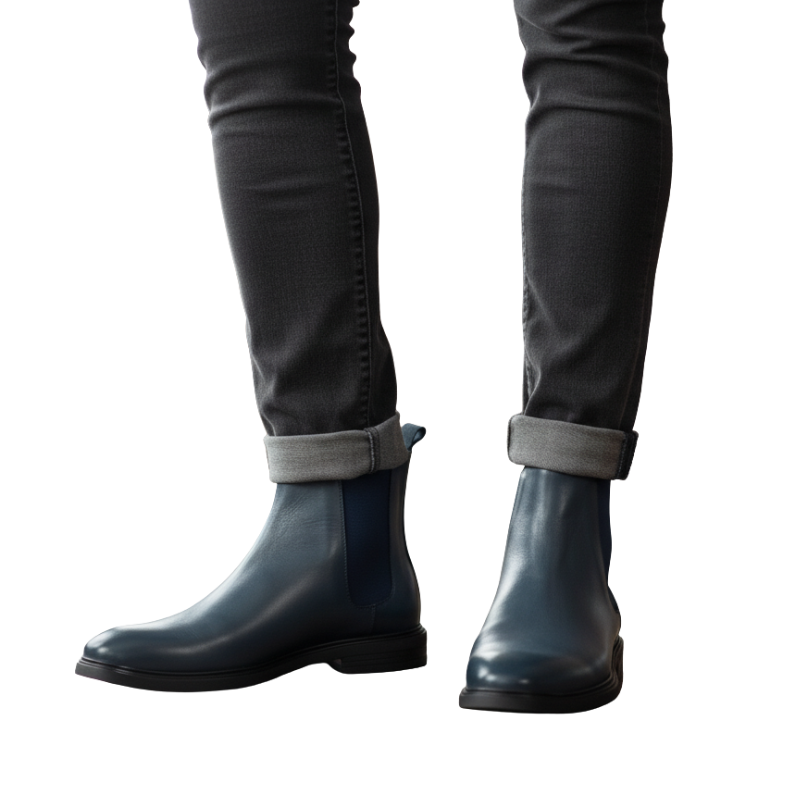 Men's Polished Leather Chelsea Boots