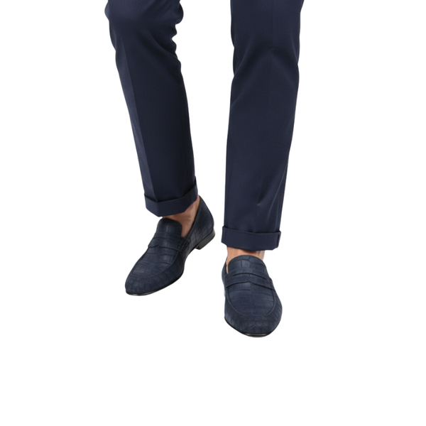 Baron Croc Textured Suede Loafer