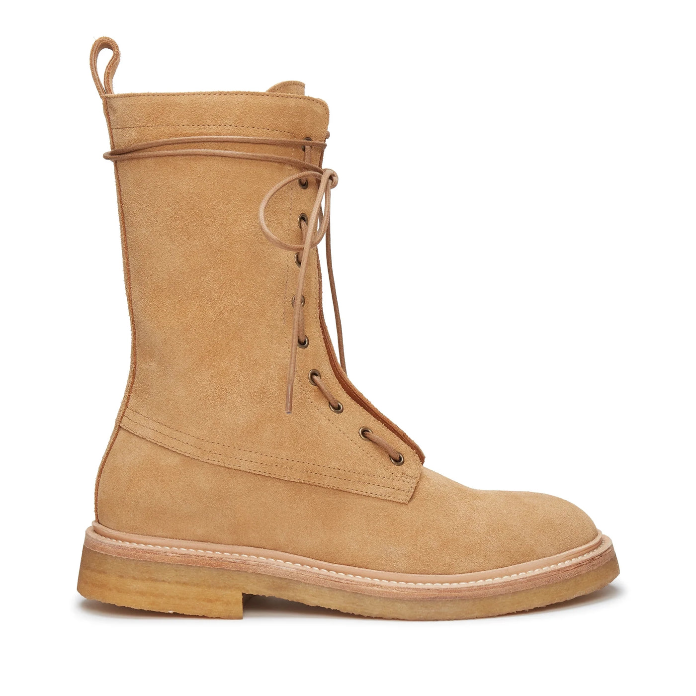 Lorenzo Combat Boot Black Suede Leather