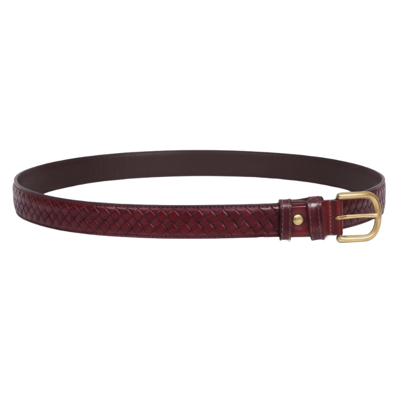 Bordeaux Woven Genuine Leather Belt