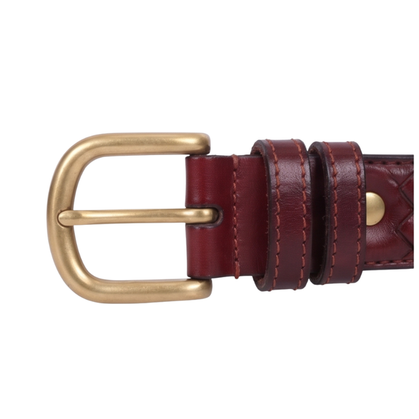 Bordeaux Woven Genuine Leather Belt