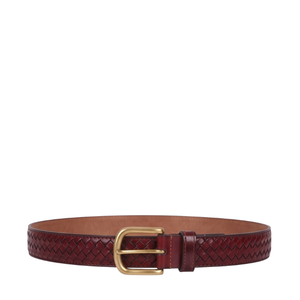 Bordeaux Woven Genuine Leather Belt