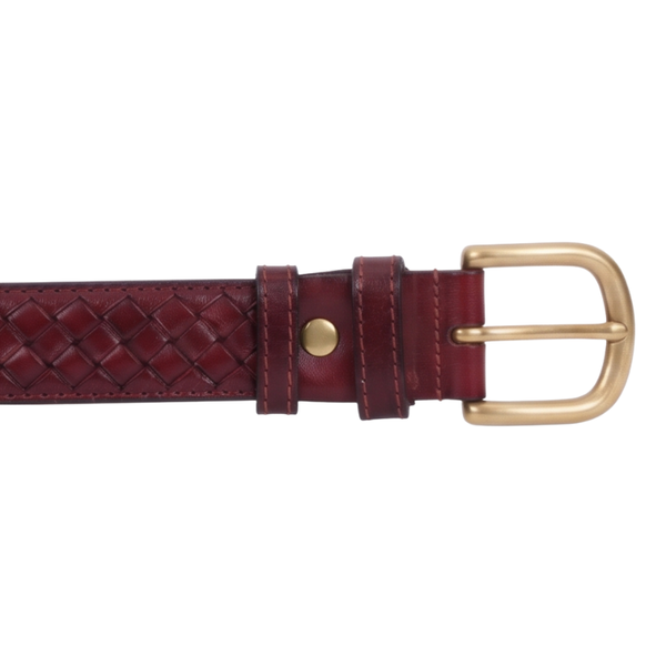 Bordeaux Woven Genuine Leather Belt