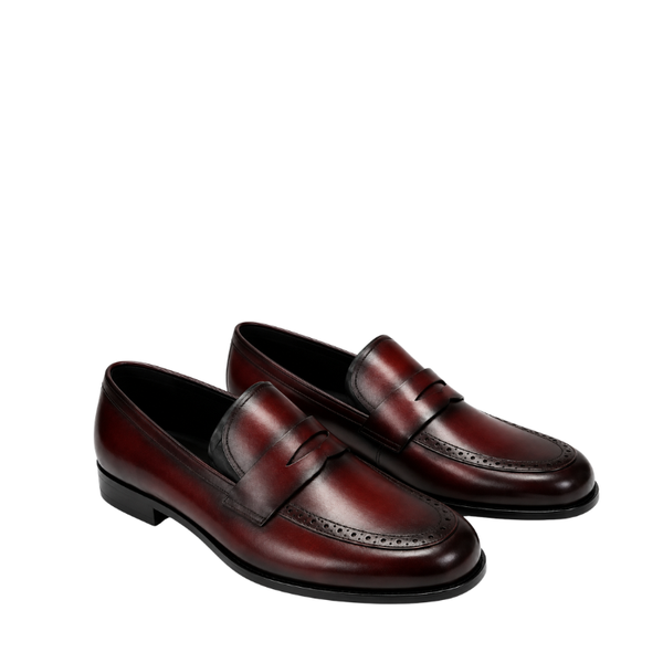 Brogue Penny Loafers With Italian Refinement
