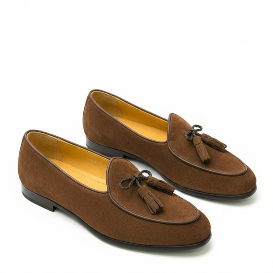 Stylish Suede Tassel Bow Loafers Shoes