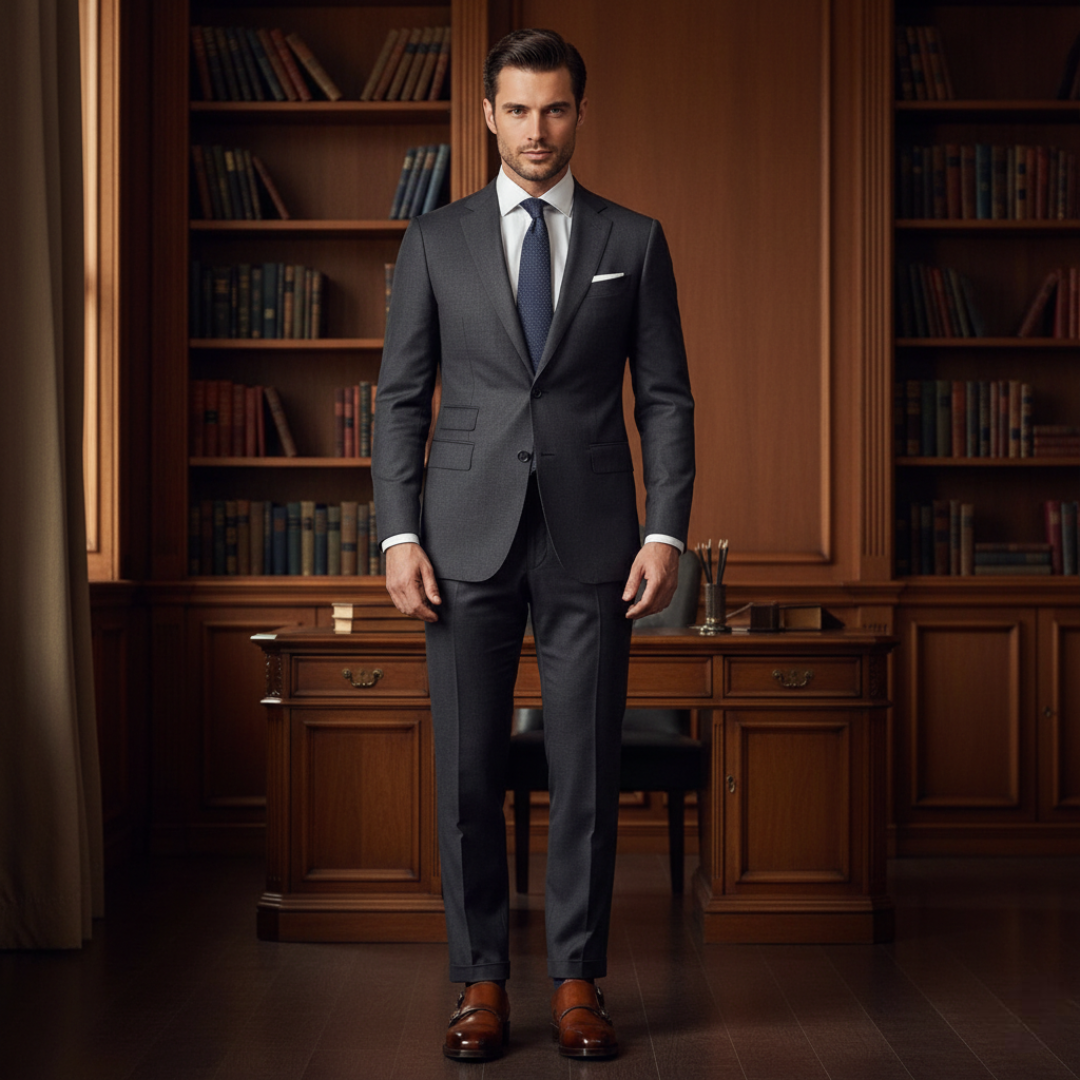 Men Cap-Toe Leather Double MonkStraps Shoes