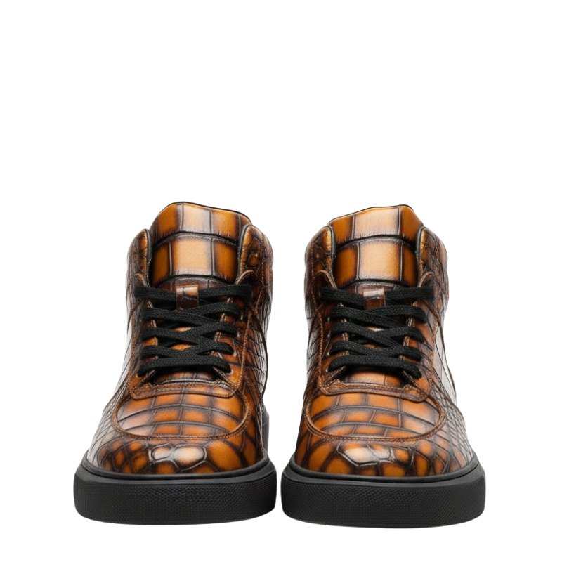 Inferno Stride Croc Texture High Top Sneakers