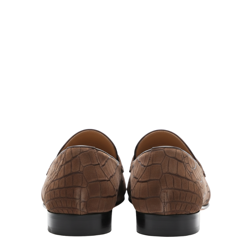 Baron Croc Textured Suede Loafer