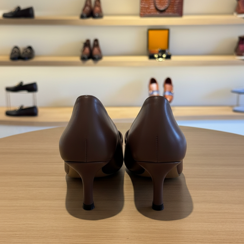 Italian Pointed Closed-toe Bow Kitten Heeled