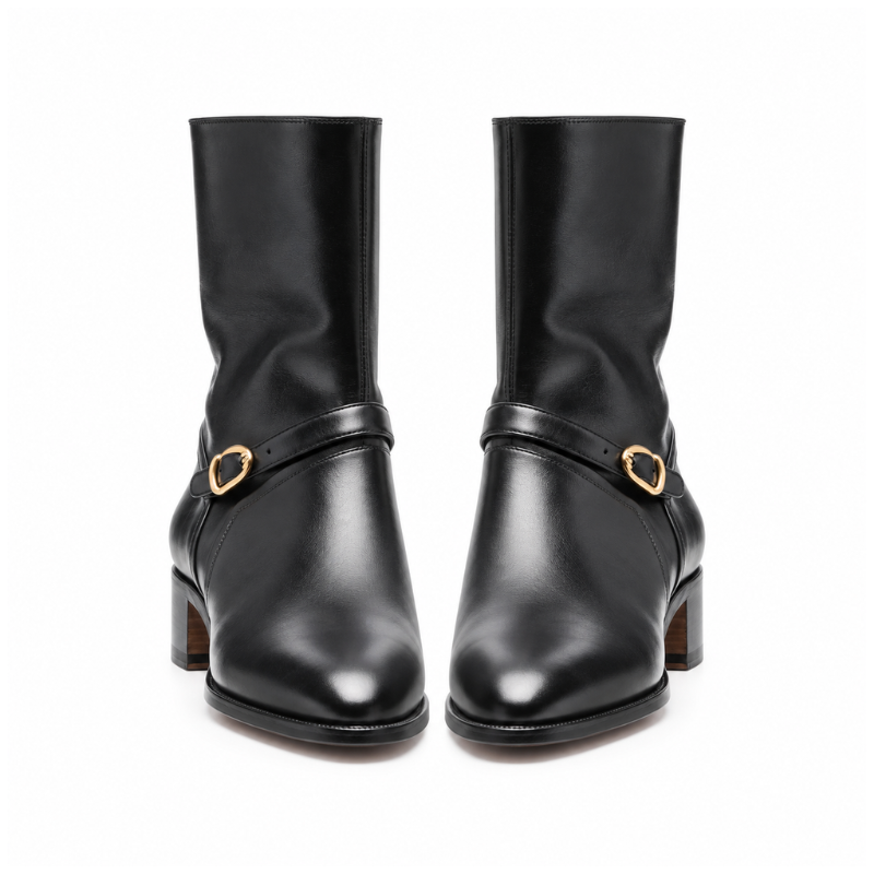 Buckle Embellished Ankle Boots