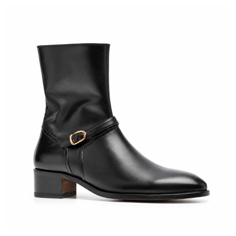 Buckle Embellished Ankle Boots