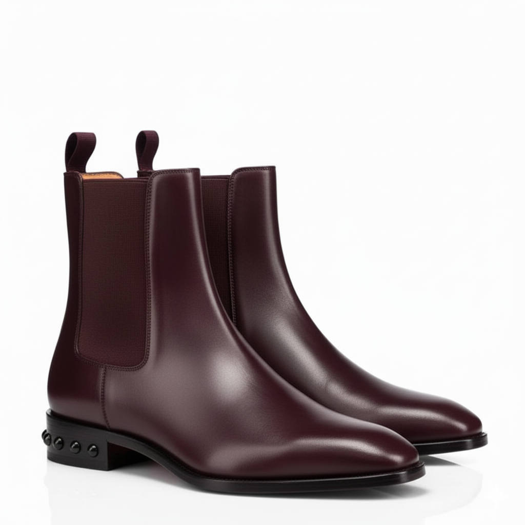 Coal Leather Chelsea Boots