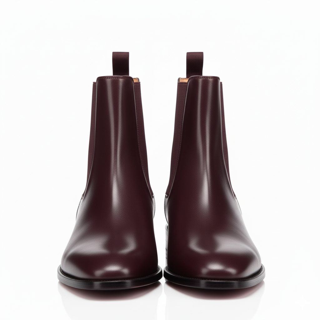 Coal Leather Chelsea Boots