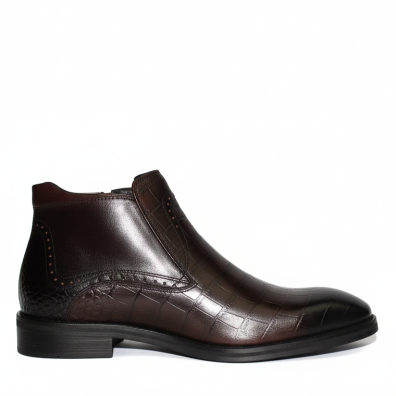 Rovento Croc Zipper Ankle Boots